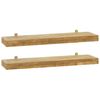 vidaXL Stenske police 2 kosa 60x15x4 cm trdna tikovina