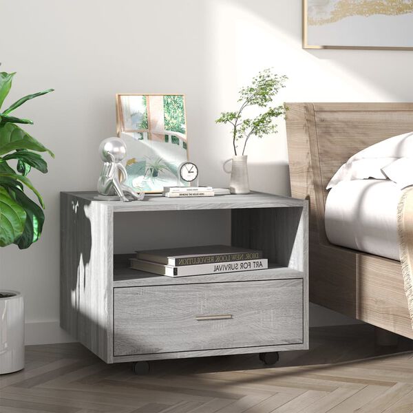 vidaXL Klubska mizica siva sonoma 55x55x40 cm inženirski les