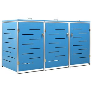 vidaXL Trojna lopa za smetnjak 207x77,5x115 cm nerjaveče jeklo