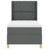 vidaXL Postelja z žimnico Box Spring Temno siva 90 x 200 cm blago