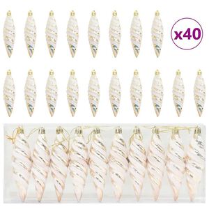 vidaXL Božična spirala oblika krogla 40 kos &Scaron;ampanjec 3 x 11 cm