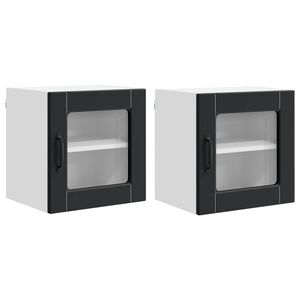 vidaXL Kuhinjski element 2 pcs Črna 40 x 31 x 40 cm Konstruiran les