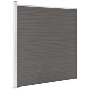 vidaXL Vrtna ograja WPC 175x186 cm siva
