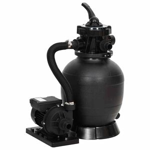 vidaXL Pe&scaron;čeni filter za bazen s 6-smernim ventilom črn