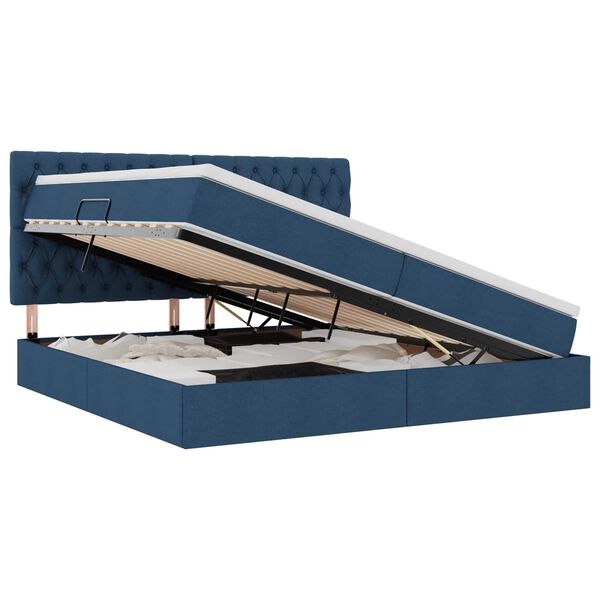 vidaXL Postelja z dodatnim prostorom za shranjevanje in LED osvetlitvijo