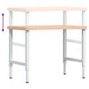 vidaXL Delovna miza 100x(55-60)x(73-99,5) cm trdna bukovina