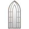 vidaXL Vrtno ogledalo pe&scaron;čeno 100x45 cm železno za zunanjo uporabo
