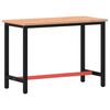 vidaXL Delovni pult 115x55x81,5 cm trdna bukovina in kovina