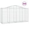 vidaXL Obokana gabionska ko&scaron;ara 40 kos 200x50x100/120cm cinkano železo