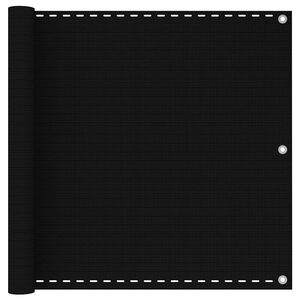 vidaXL Balkonsko platno črno 90x600 cm HDPE