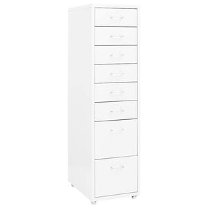 vidaXL Premična arhivska omara bela 28x41x109 cm kovinska
