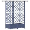 vidaXL Dvignjeno leži&scaron;če s trellisom in streho Siva 124 x 40 x 123 cm