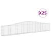 vidaXL Obokana gabionska ko&scaron;ara 25 kosov 400x30x60/80cm cinkano železo