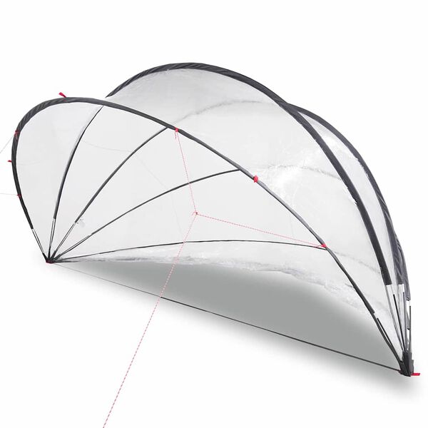 vidaXL Paviljon za bazen Transparentno 472 x 460 x 229 cm PVC