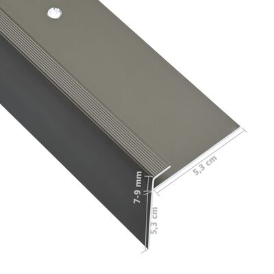 vidaXL Obrobe za stopnice F-oblike 15 kosov aluminij 100 cm rjave