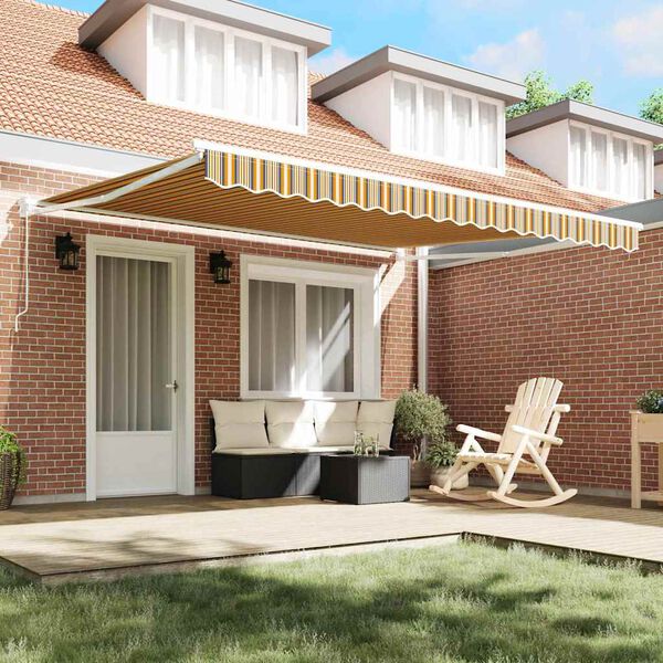 vidaXL Retraktilna tenda večbarvno 400 &times; 300 cm Poliester