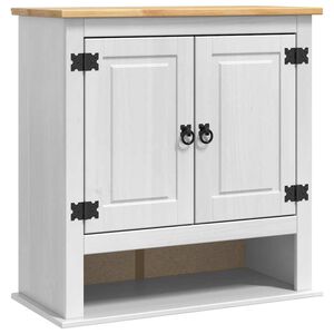 vidaXL Viseča omarica CORONA Bela 70 x 33 x 71,5 cm Trdna borovina