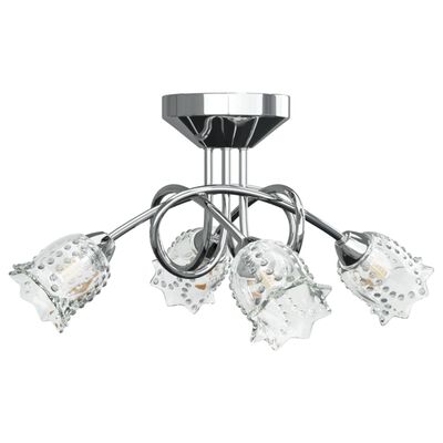 vidaXL Stropna svetilka stekleni senčniki v obliki cvetov za 4 G9 LED
