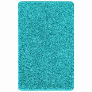 vidaXL Protivdrsna preproga za kopalnico Turkizna 50 x 80 cm PP