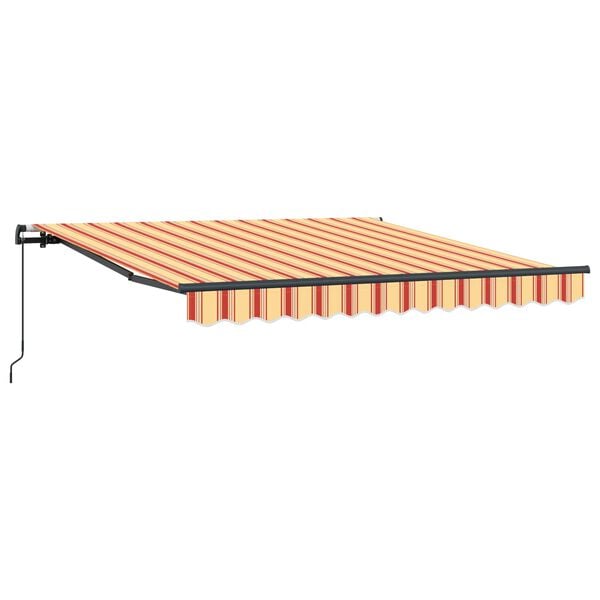 vidaXL Retraktilna tenda Rumena in oranžna 350 x 250 cm