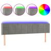 vidaXL LED posteljno vzglavje svetlo sivo 183x16x78/88 cm žamet