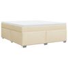 vidaXL Box spring postelja z vzmetnico krem 180x200 cm blago