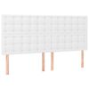 vidaXL Vzglavje postelje belo 200x5x118/128 cm umetno usnje