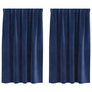 vidaXL Zavese 2 kos Temno modra 140 x 140 cm Žamet