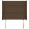 vidaXL Vzglavje z u&scaron;esi temno rjavo 83x23x118/128 cm blago