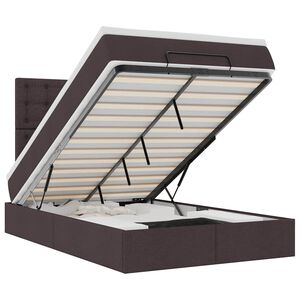 vidaXL Otomanski posteljni okvir z vzmetnico rjav 120x190 cm blago