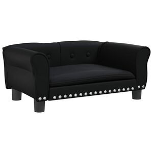 vidaXL Pasja postelja črna 70x45x30 cm umetno usnje