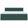 vidaXL Postelja s shranjevanjem Temno zelena 180 x 200 cm Žamet