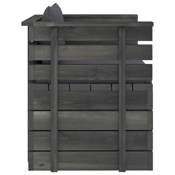 vidaXL Vrtni naslanjač z blazinami borovina