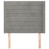 vidaXL Vzglavje z u&scaron;esi svetlo sivo 103x16x118/128 cm žamet