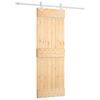 vidaXL Drsna vrata Naravna in bela 70 x 210 cm Masiven borov les