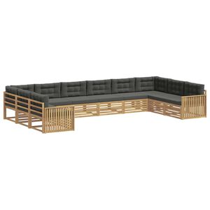 vidaXL Sedežne garniture 10 kos Bela in antracit Polyester