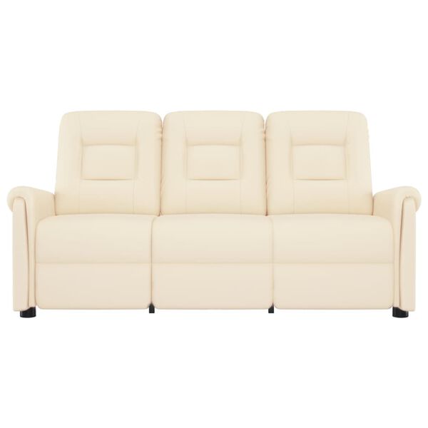 vidaXL Masažni trosed krem umetno usnje