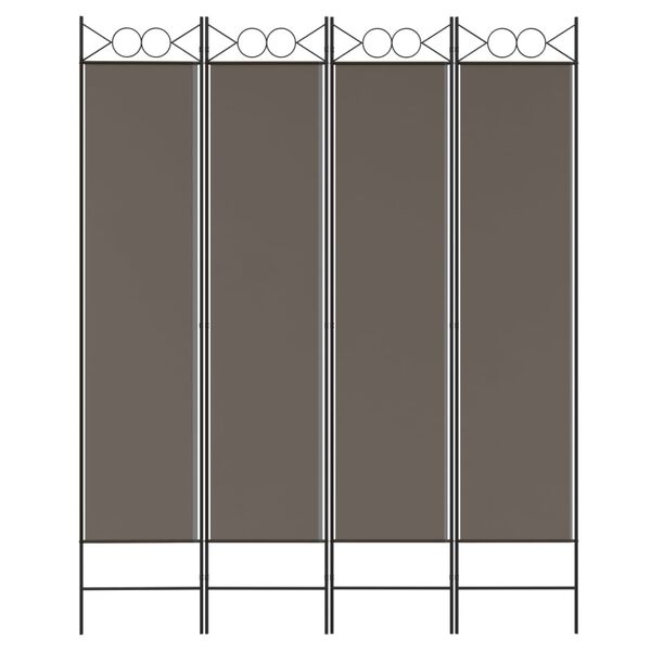 vidaXL Paravan 4-delni antracitna 160x220 cm blago