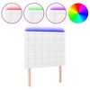 vidaXL LED posteljno vzglavje belo 90x5x118/128 cm umetno usnje