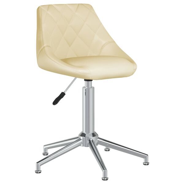 vidaXL Vrtljivi jedilni stoli 4 kosi krem umetno usnje