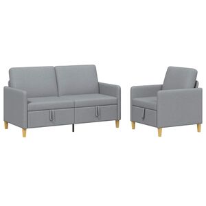 vidaXL Sofa set z shrambo 2 kos Svetlo siva Poliester