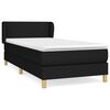 vidaXL Box spring postelja z vzmetnico črn 90x190 cm blago