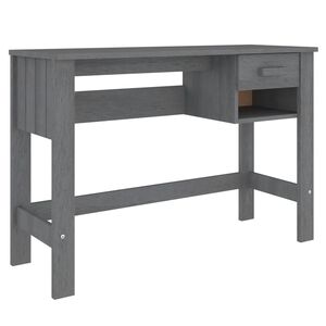 vidaXL Pisalna miza temno siva 110x40x75 cm trdna borovina