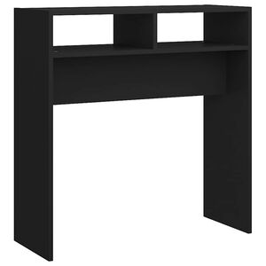 vidaXL Konzolna mizica črna 78x30x80 cm iverna plo&scaron;ča
