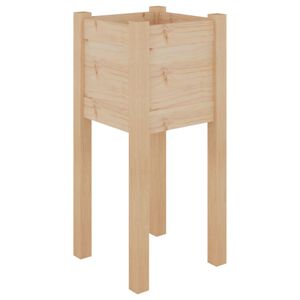 vidaXL Vrtno cvetlično korito 31x31x70 cm trdna borovina