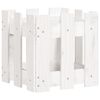 vidaXL Vrtno korito z ograjico belo 30x30x30 cm trdna borovina