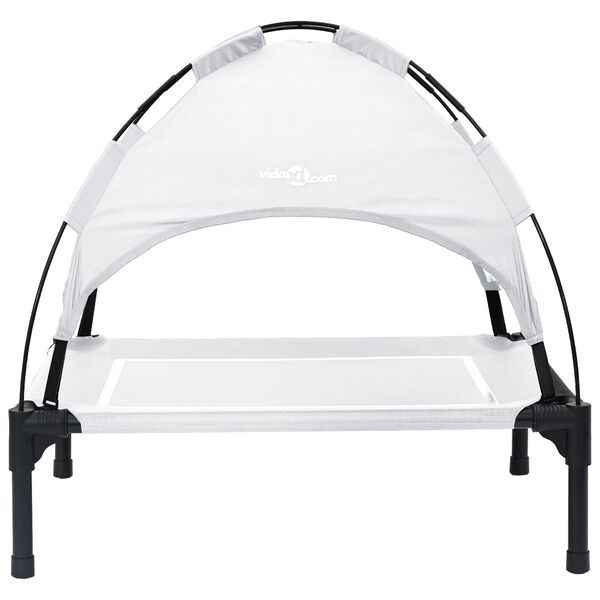 vidaXL Ležišče za psa Srebrno siva 71 x 64 x 71 cm Jeklo