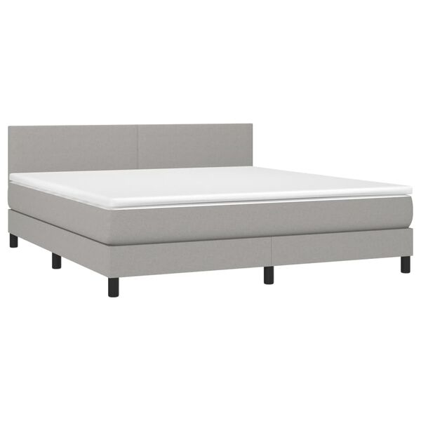 vidaXL Box spring postelja z vzmetnico svetlo siva 160x200 cm žamet