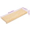 vidaXL Stopniščne preproge 20 kosov 65x21x4 cm kremne pravokotne