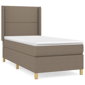 vidaXL Box spring postelja z vzmetnico taupe 90x190 cm blago